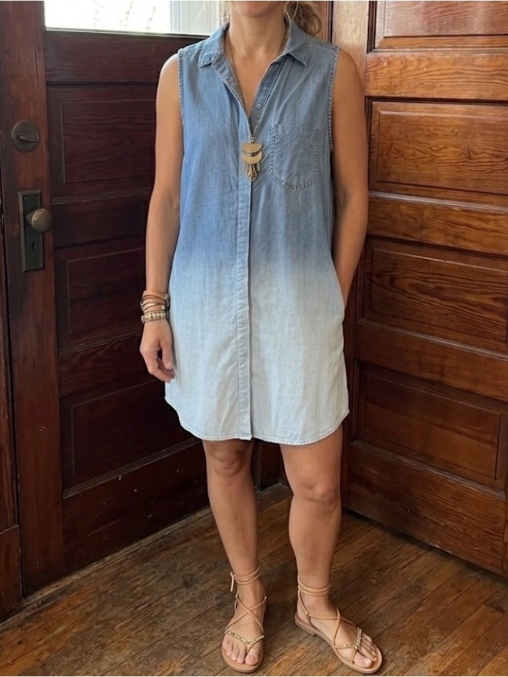 Ombré Denim Dress Chambray